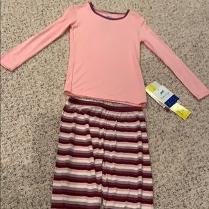 Kickee Pants Girls Dino Stripe Pajama Set